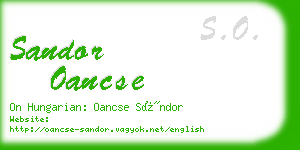 sandor oancse business card